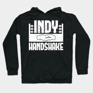 White Indy Handshake Logo Hoodie